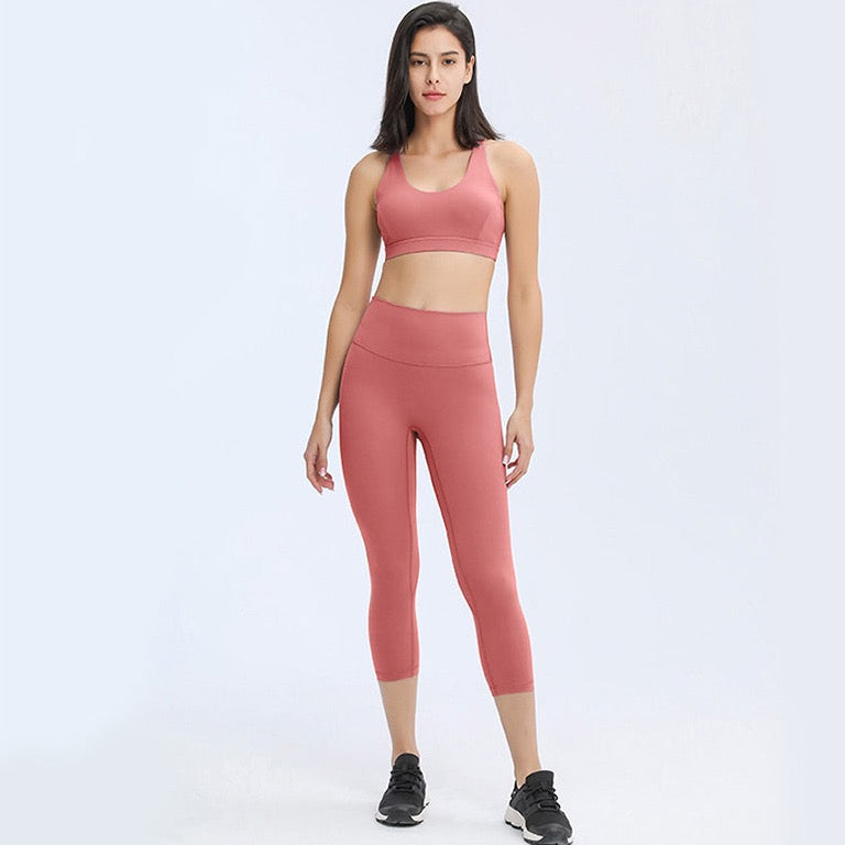 Legging de sport 3/4 - Rose